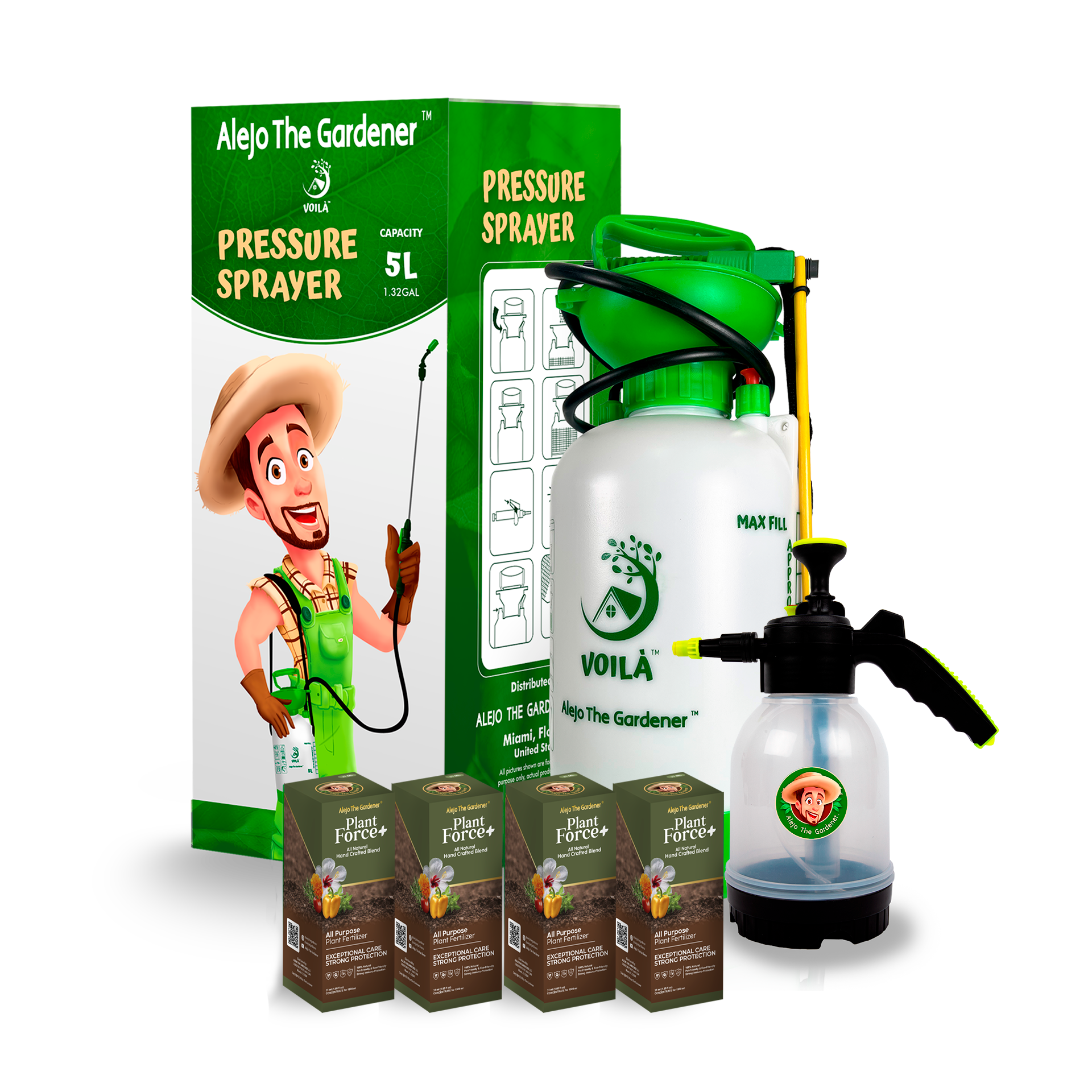 Complete Set: Plant Force+ x4 + Pump Sprayers