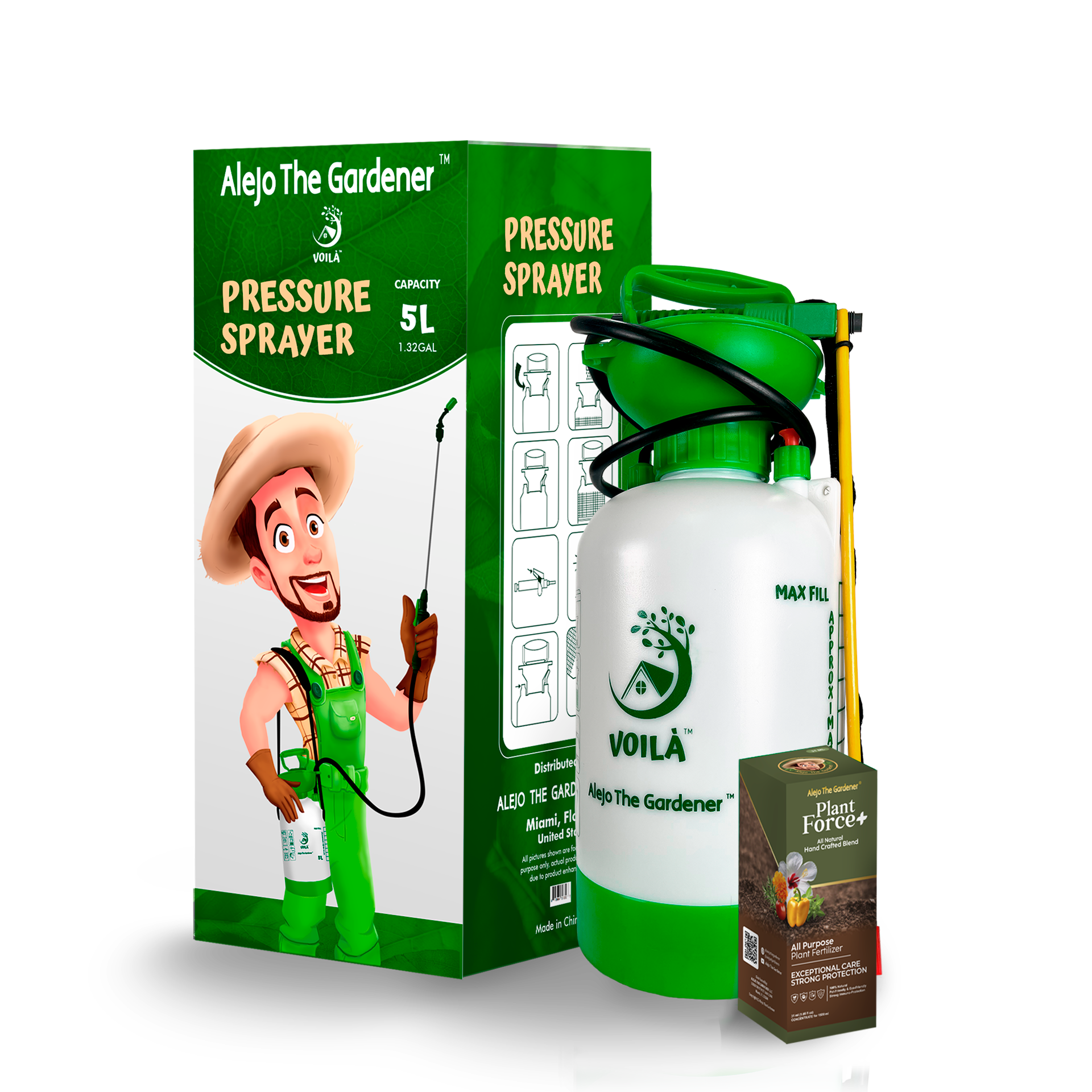 Large Pump Sprayer & Plant Force+ 5000ml