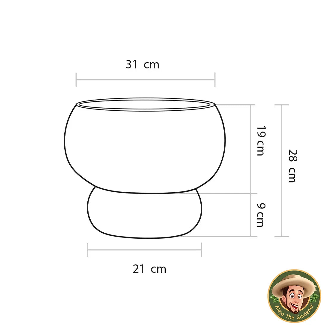 Round Textured Fiberglass Planter - LUNA