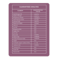 Guaranteed Analysis Table for Alejo The Gardener FLORAL+ – A detailed chart displaying the nutrient composition, including essential elements that promote healthy and vibrant blooms.