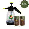 Ideal Plant Care Set – Includes (2) Plant Force+ 31ml concentrates and (1) 1500ml sprayer for precise, all-natural plant nourishment and protection.